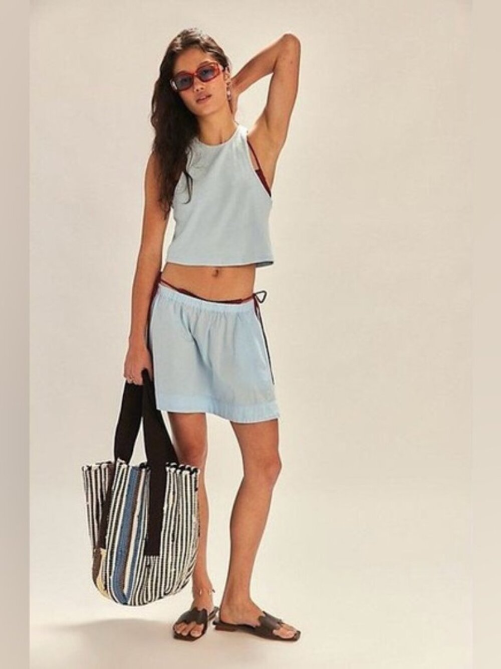 Free People Light Blue Tank & Skirt Set